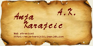 Anja Karajčić vizit kartica